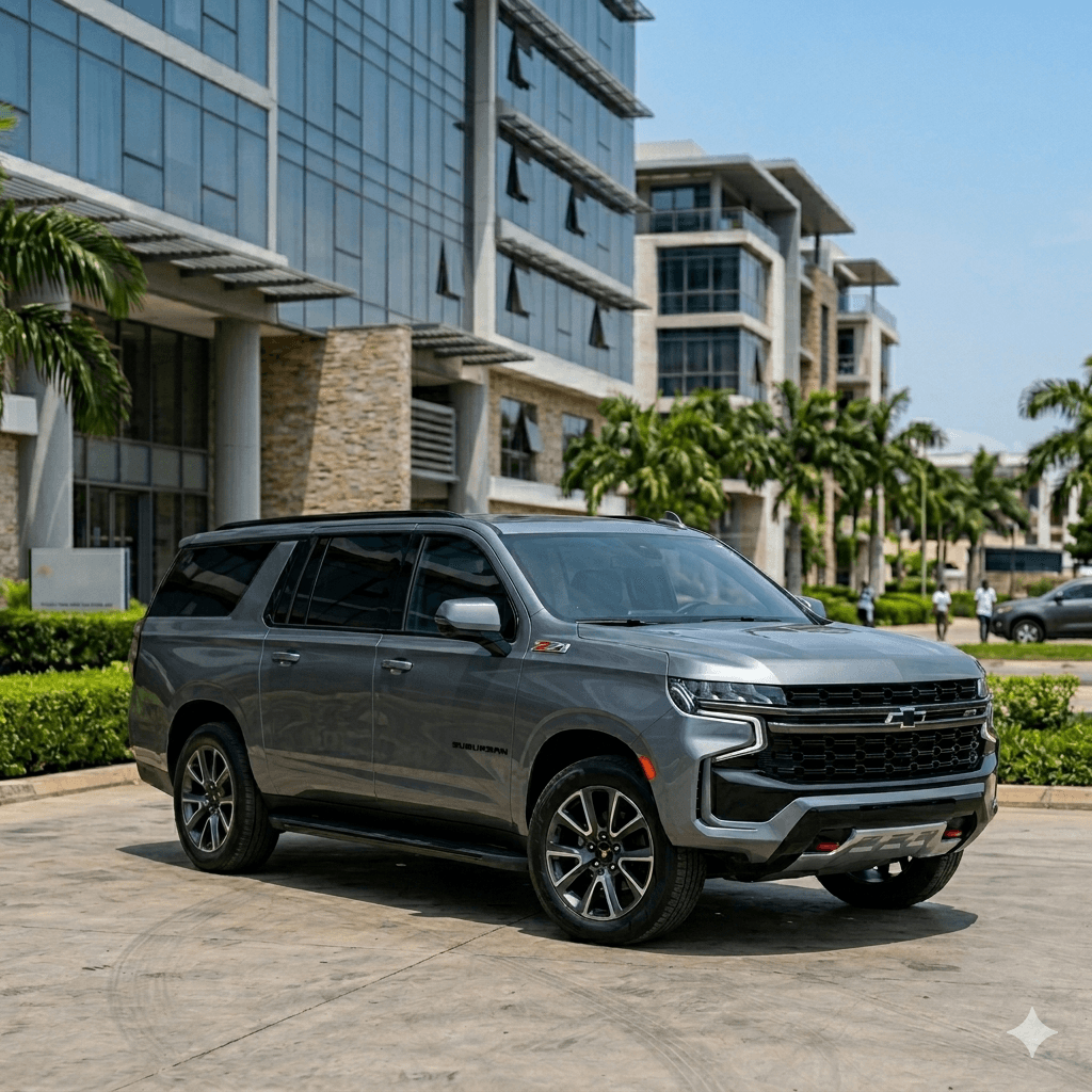 Chevrolet Suburban Z71 parked at a premium Accra business complex